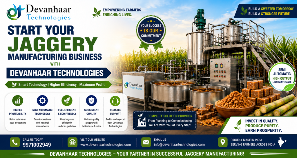 Start Your Jaggery Manufacturing Business with Devanhaar Technologies