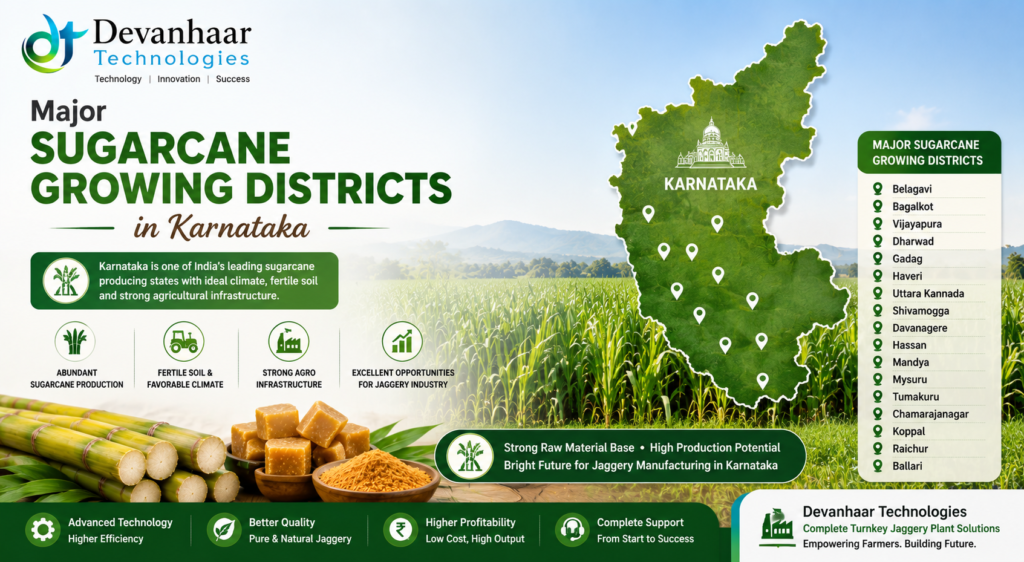 Major Sugarcane Growing Districts in Karnataka